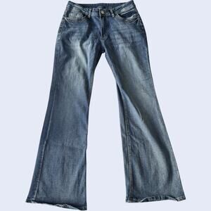 Womens 12/XL Flare Jeans Medium Blue Wash High Rise